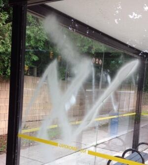 Swastika spray-painted on Thornhill bus shelter