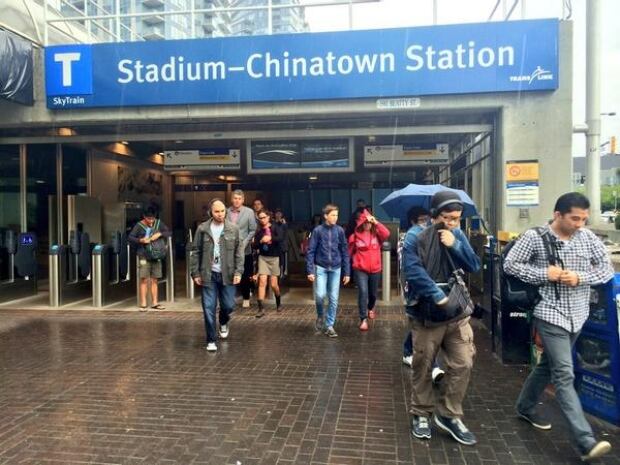 SkyTrain commute Stadium-Chinatown Station - July 23, 2014