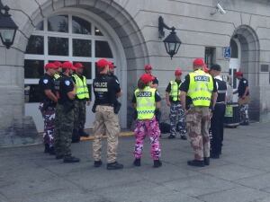 pension bill city hall protest