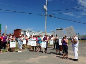 Protest at Golden Heights Manor