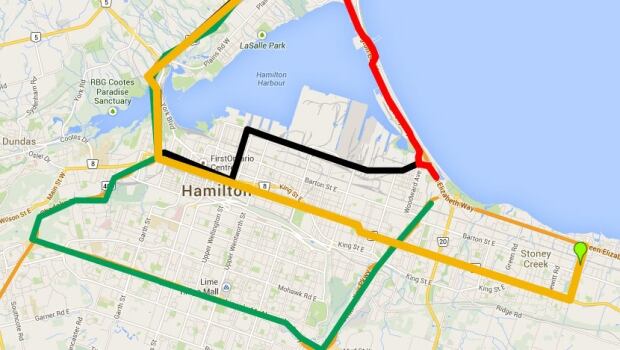 Detours past the Burlington Skyway