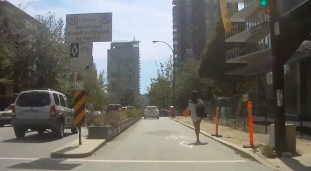 YouTube Burrard Street bike lane driver