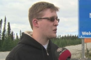 Jordan Brown Labrador flag at the border