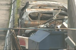 Damaged vehicles in North York