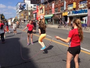 Skipping rope on Yonge Street