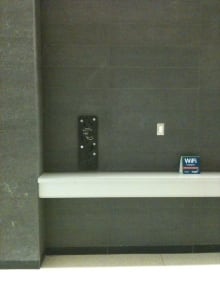 Empty phone wall in Thunder Bay court house
