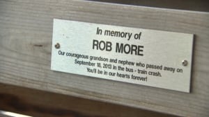 Rob More bench plaque