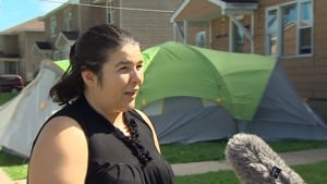 Lisa Hamilton says bedbugs have forced her family into a tent