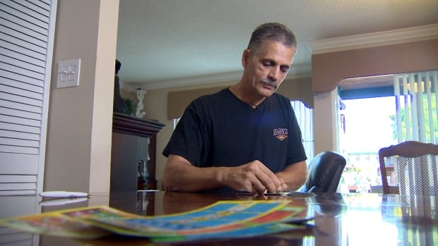 Steve Hildebran plays a scratch and win game in his Surrey, B.C. home