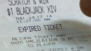 Steve Hildebran's expired ticket receipt