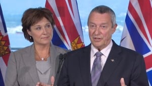 Christy Clark and Peter Fassbender answer questions on tentative agreement, Sept. 16, 2014