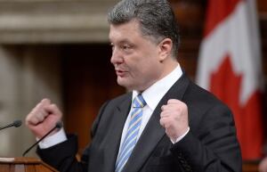 Ukrainian President Petro Poroshenko addresses Canadian Parliament