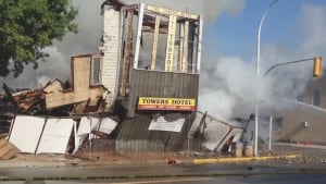 Cat survives hotel collapse