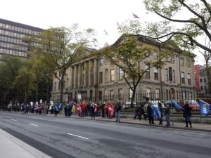 health union protesters