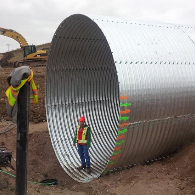 Giant culvert under construction near Neudorf, Sask. Saskatchewan