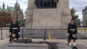 Nathan Cirillo stands guard at the War memorial on October 22nd.