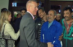 Jon Burnside celebrates win in Ward 26