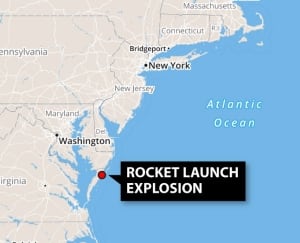 Rocket launch explosion map