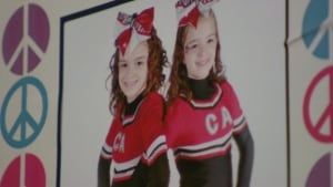 Morgan and Bailey Dunbar as cheerleaders