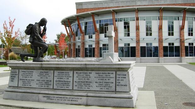 Cloverdale Cenotaph next door to the Surrey Museum and the Surrey Archives