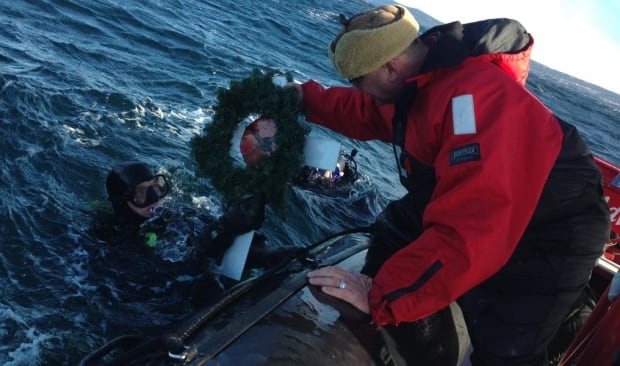 Ocean Quest divers lay wreath at site of shipwreck