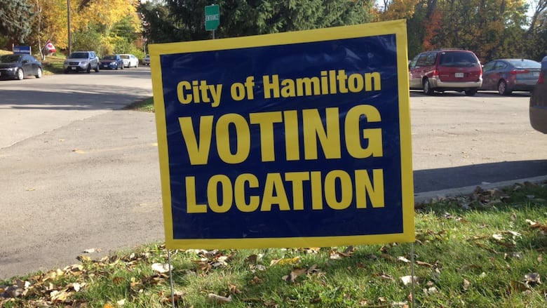 Voting Locations sign on a lawn
