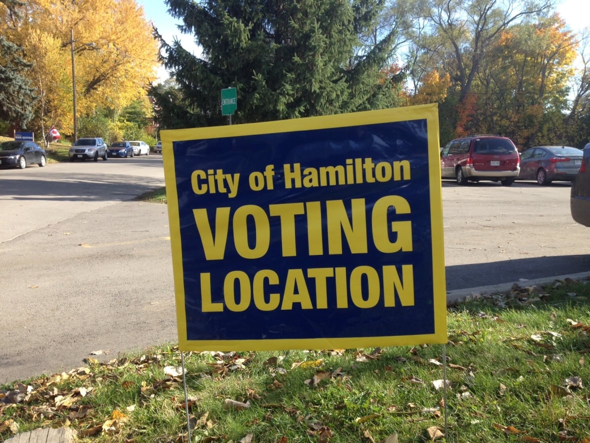 Voting Locations sign on a lawn