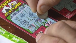 Steve Hildebran plays a scratch and win game in his Surrey, B.C. home