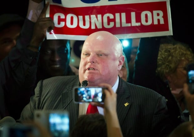 Mayor Rob Ford on Oct. 27, 2014 election night