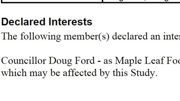 Doug Ford declaration of interest