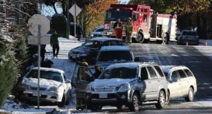 8 car pileup Burnaby
