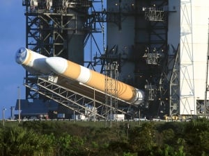 Delta IV heavy rocket lifted