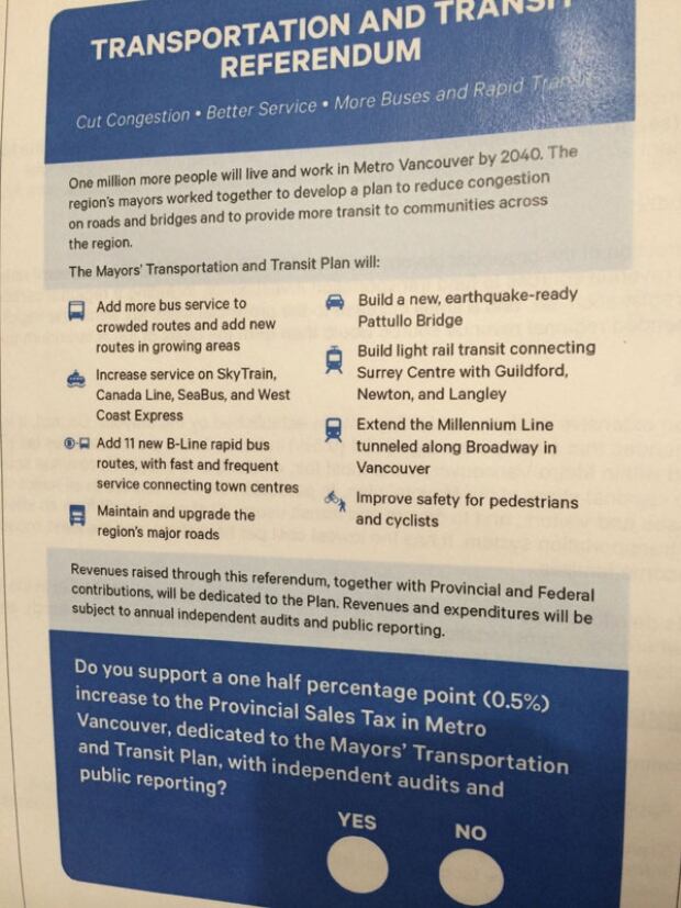 Transit referendum question