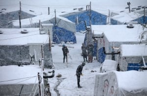 Middle East snow storm Syrian refugees