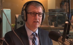 Paul Davis in CBC studio on election date MHA cuts