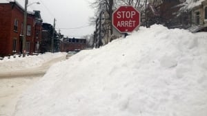 Saint John snowbank in south-central peninsula