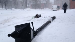 Saint John Transit bus skidded into a lamppost