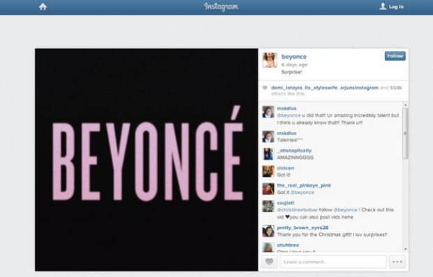 Beyonce Surprise Instagram
