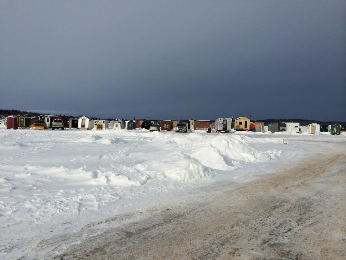 Dozens of ice fishing shacks at Renforth Wharf frozen, fishers unable to fish CBC News Dozens of ice fishing shacks at Renforth Wharf frozen, fishers unable to fish CBC News