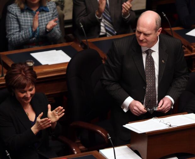 BC Budget 2015 B.C. Finance Minister Mike de Jong CP 20150217
