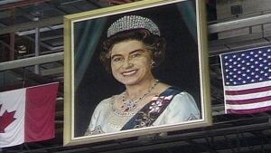Queen portrait at old Winnipeg Arena