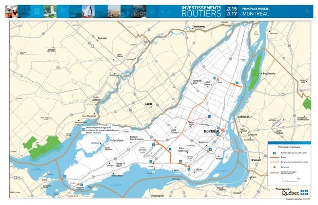 Montreal transport improvement map