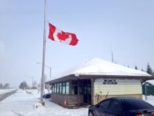 Garrison Petawawa flag at half mast