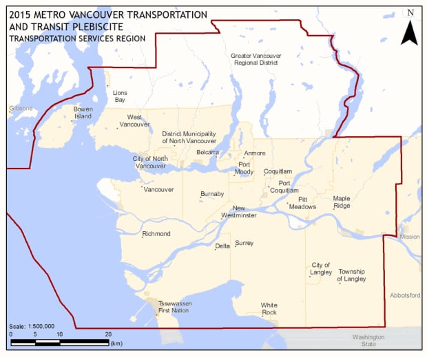Transit plebiscite voting map