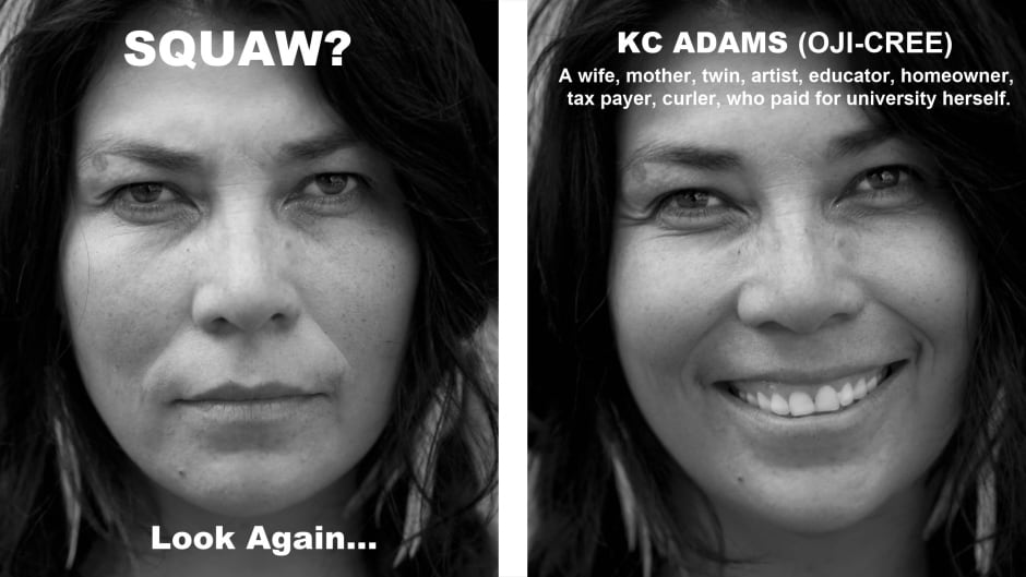 Winnipeg-based artist KC Adams discusses Perception, her portrait series challenging racial slurs routinely directed at Canada's aboriginal people.