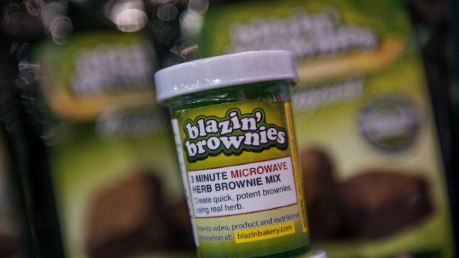 An instant brownie mix by Blazin' Brownies sits on display during the Champs Trade Show in Las Vegas, Nevada, U.S., on Tuesday, Jan. 21, 2014.