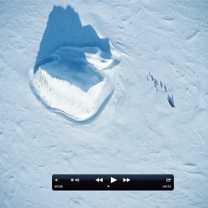 Drone image dogsledders clyde river