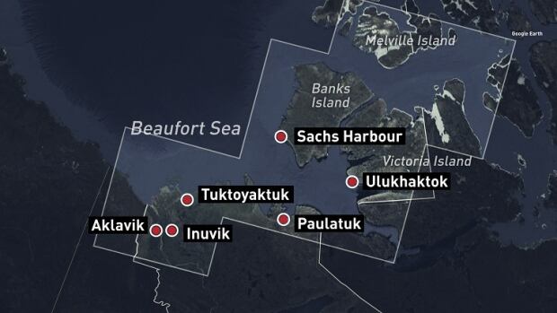 Map of Inuvialuit communities