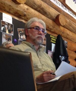 Inuvik Mayor Floyd Roland at public meeting about fracking regulations, April