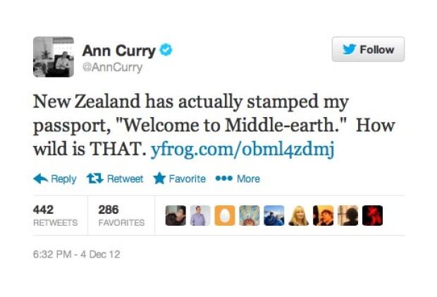 Middle Earth Passport Tweet